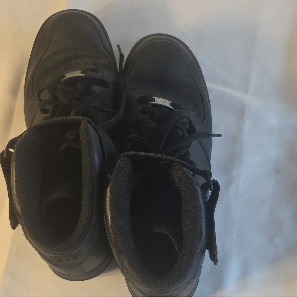 Nike Air Force 1 Men's High Top Black Lace-Up Athletic Sneaker